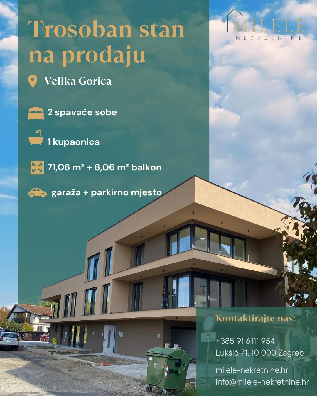 Velika Gorica Novogradnja trosobni stan - cover