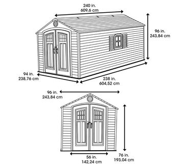 Plastična kućica-uta Giant 14,8 m² - 6,09m x 2,44m - SVIJETLO SIVA - cover