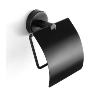 Držač WC papira s poklopcem UNO matt black - cover