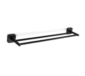 Držač ručnika dvostruki 60cm QUATTRO matt black - cover