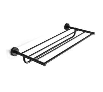 Polica za ručnike sa držačem ručnika 50x25cm EXTRA matt black - cover