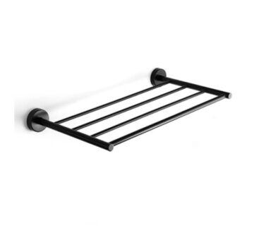Polica za ručnike sa držačem ručnika 50x25cm EXTRA matt black - cover