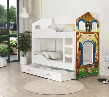 Dječji krevet na kat 160×80 – Vesele životinje - cover