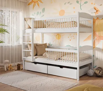 Drveni dječji krevet na kat Luna 180×80 – puno drvo - cover