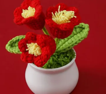 Umjetno ručno pleteno cvijeće - Tulipani - cover