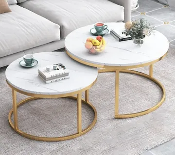 LUKSUZNI MRAMORNI STOLIĆ 2 KOMADA - cover