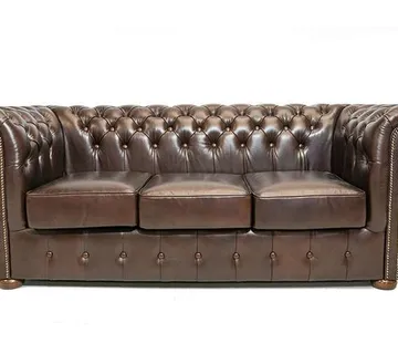 Chesterfield Trosjed Class Leather | 3-sjedišta | Cloudy Brown Dark - cover