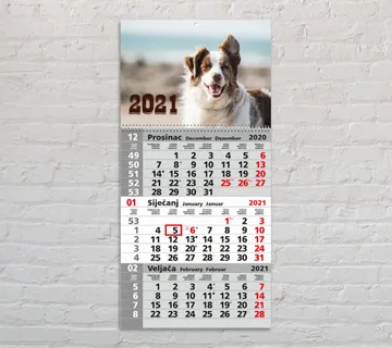 Trodjelni kalendar sa fotografijom ljubimca - cover