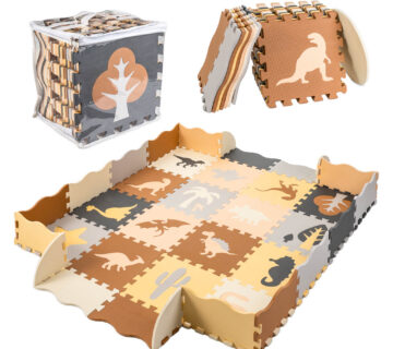 Pjenasta puzzle podloga/ogradica za igru 36 elemenata dinosauri - cover