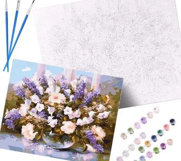 Set slikanja prema brojevima 40 x 50cm ljubičasto cvijeće - cover
