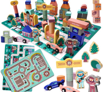 Drvene kocke puzzle grad 160 kom. - cover