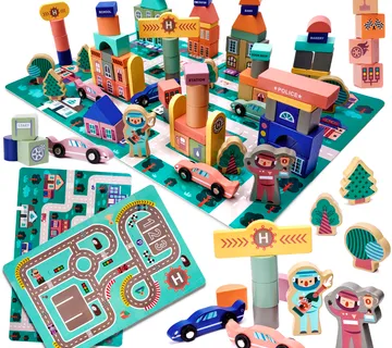 Drvene kocke puzzle grad 160 kom. - cover