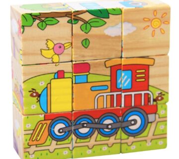 Montessori 3D slagalica drvenih kocki 6u1 - cover