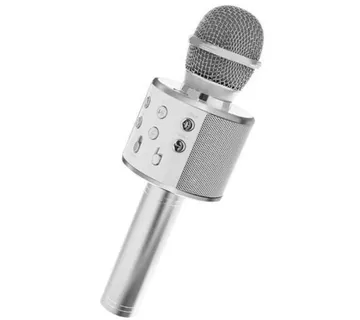 Karaoke mikrofon s zvučnikom sivi - cover
