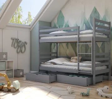 Drveni dječji krevet na kat Nemo 180×80 – puno drvo - cover