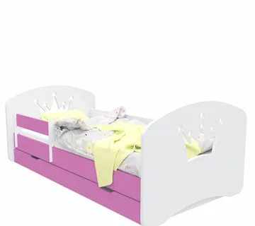 Drveni dječji krevet Design kruna s ladicom – 200*90 - cover