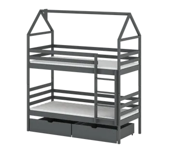 Krevet kućica – drveni dječji krevet na kat Alex 180×80 – puno drvo - cover