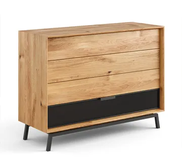 Komoda Modern Loft 120,50x45cm Sa Staklom,Materijal:Masivno Drvo Hrast - cover