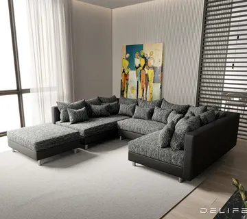 Kutna garnitura Clovis 300x185cm, Materijal: Strukturirana tkanina - cover