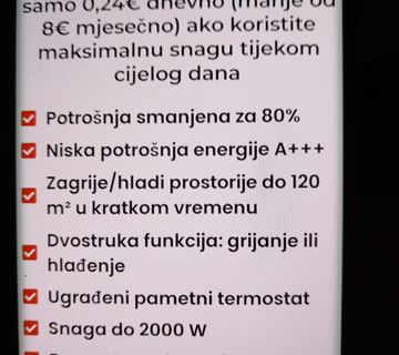  PRODAJEM ELEKTRIČNI KONVEKTOR- GRIJANJE I HLAĐENJE - cover