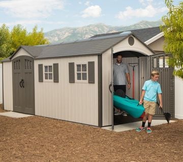 Plastična kućica-šupa-uta Dvorac 13,0 m² - 2,44m x 5,35m - 2x vrata - cover