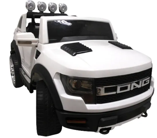 Cabrio auto na akumulator LONG bijeli, mekani Eva kotači - cover