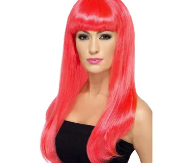 Perika neon roza duga sa šiškama - cover