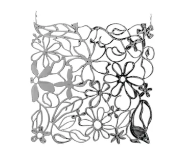 EUROPALMS Room divider flower silver 4x - cover