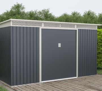 Vrtna metalna kućica 4,82 m² - 3,4 m x 1,42 m - ANTRAZITE - cover