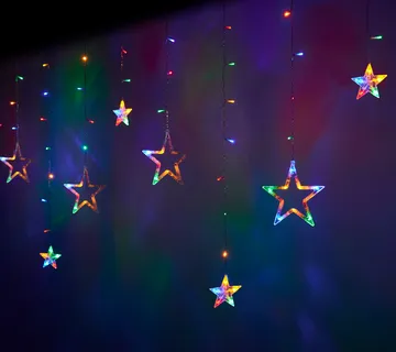 LED zavjesa 138kom. zvijezde višebojne 2,5m - cover