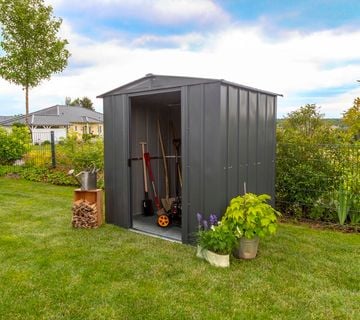 Metalna vrtna kućica 2,9 m² - 1,51m x 1,95m - TAMNO SIVA - cover