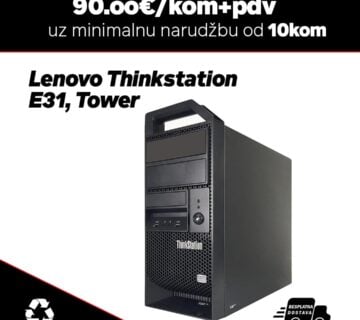 10 x Lenovo Thinkstation E31 Intel Xeon E3-1220 V2 3.10 GHZ / 4 GB DDR3 / 128 GB SSD/ DVD - cover