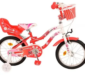 Dječji bicikl Volare Lovely s dvije ručne kočnice 16" crveno-bijeli - cover