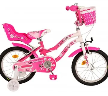 Dječji bicikl Volare Lovely s dvije ručne kočnice 16" roza-bijeli - cover
