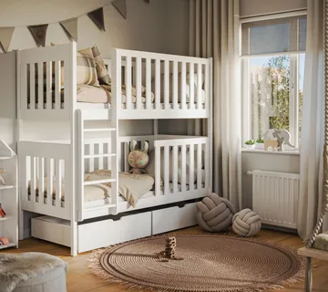 Drveni dječji krevet na kat Dawid 200×90 – puno drvo - cover