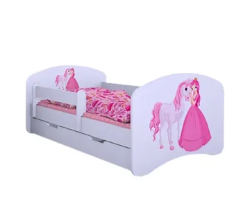 Drveni dječji krevet Happy princeza i konjić s ladicom – 190*90 - cover