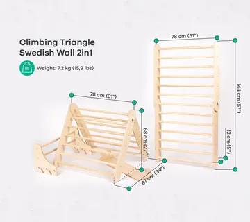 Pikler Triangle Climber s dodatkom za švedski zid - cover