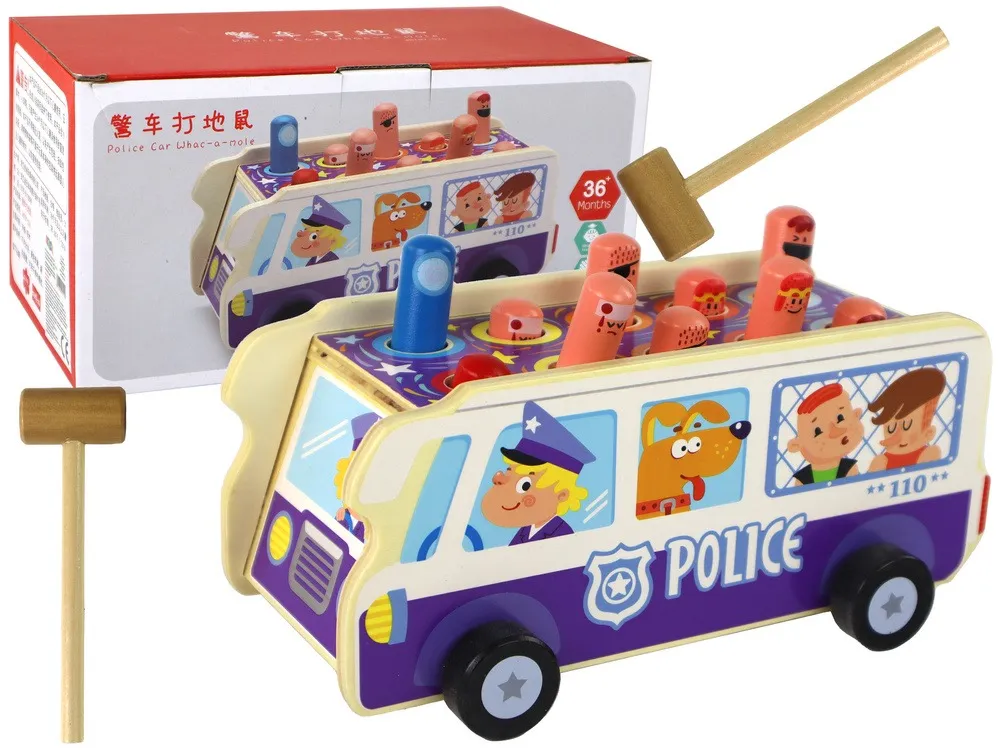 Drvena arkadna igra Dodgeball - policijski autobus - cover