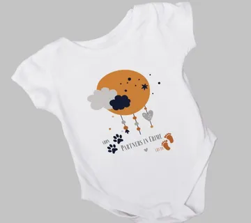 Zabavni personalizirani body za bebe – Partners in Crime (beba & psić) - cover