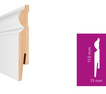 Lajsna za laminat ARBITON Paint IT MDF bijela visina od 60 do 110mmx2,4m (10 komada) - 110x15mm MP1101 - cover