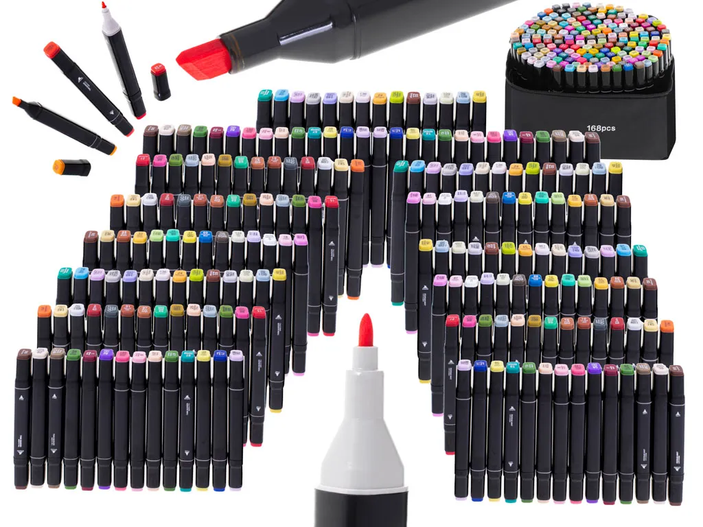 Dvostrani alkoholni markeri u kutiji 168kom. - cover