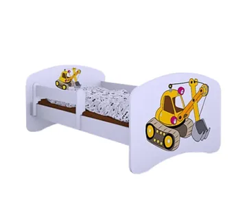 Drveni dječji krevet Happy žuti bager bez ladice – 190*90 - cover