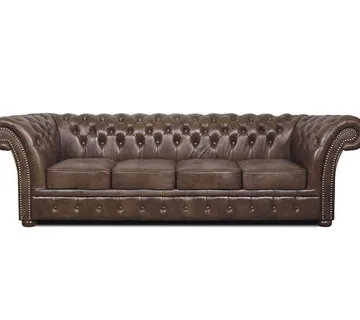 Chesterfield Garnitura Winfield Basic Leather | 4-sjedišta | Brown - cover