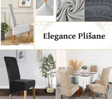 Elegance - Plišane navlake za stolice dugog naslona - premium dizajn - cover