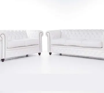Chesterfield Set Garnitura Original Leather | 2 + 3 sjedišta | White - cover
