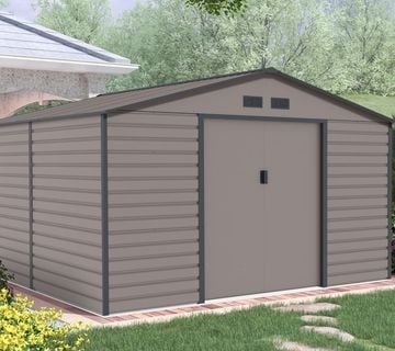 Vrtna metalna kućica 10,18 m² – 3,3 m x 3,1 m - SIVA - cover