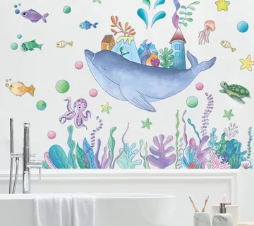 Zidna naljepnica Whale - cover