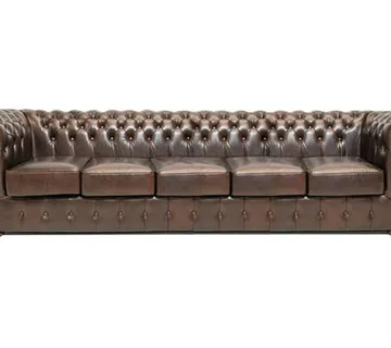 Chesterfield Garnitura Class Leather | 5-sjedišta | Cloudy Brown Dark - cover