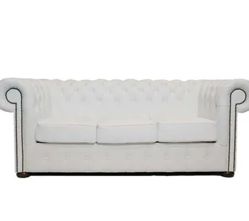 Chesterfield Trosjed Class Leather | 3-sjedišta | White - cover
