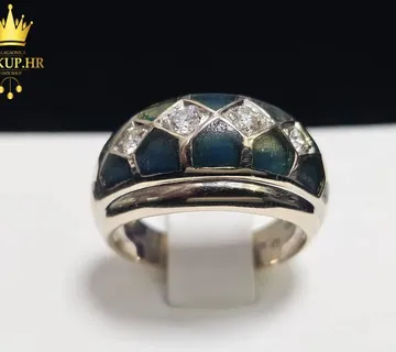 ZLATNI PRSTEN S DIJAMANTIMA 0.026ct 18K / R1, RATE ! - cover